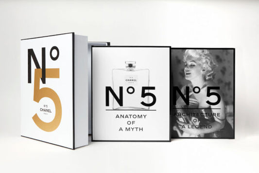  "Exquisite Chanel No. 5 Boxed Luxury Table Book – a visual journey through timeless elegance, encapsulating the iconic fragrance's history and allure."